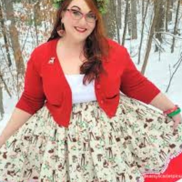 New Unworn 2XL Mak Red Cropped Retro Cropped Cardigan ModCloth - Picture 1 of 8